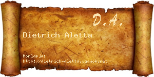 Dietrich Aletta névjegykártya